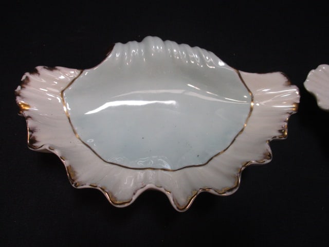 Acanthus Leaf Porcelain Shell Dish (Lot of 2) - 3