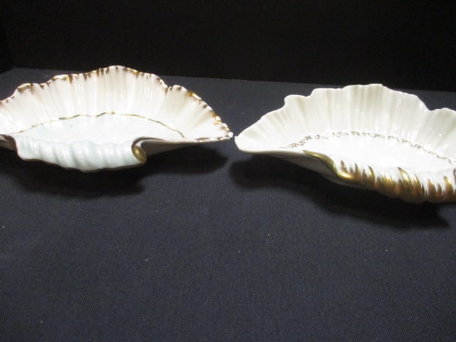 Acanthus Leaf Porcelain Shell Dish (Lot of 2) - 4