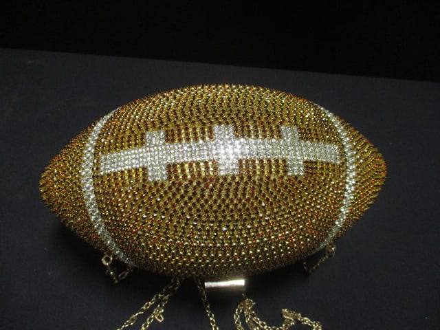 Rhinestone Football Novelty Clutch Purse - 2