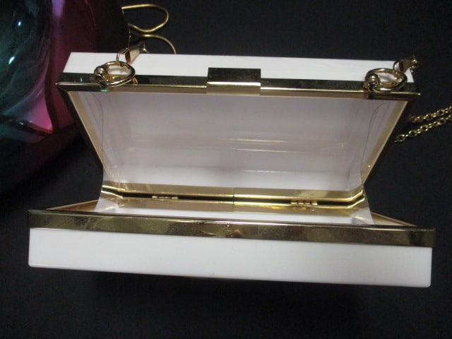 Evil Eye Clutch Bag (6 1/2 x 4) & Rainbow Acrylic Moon Shaped - 3