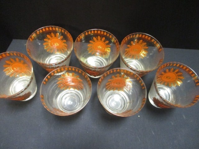 Georges Briard 22Kt Gold Crown Insignia MCM Regalia Tumblers - 2