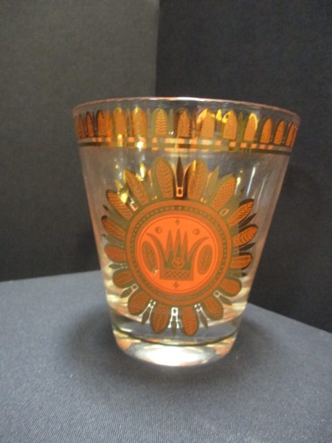 Georges Briard 22Kt Gold Crown Insignia MCM Regalia Tumblers - 3