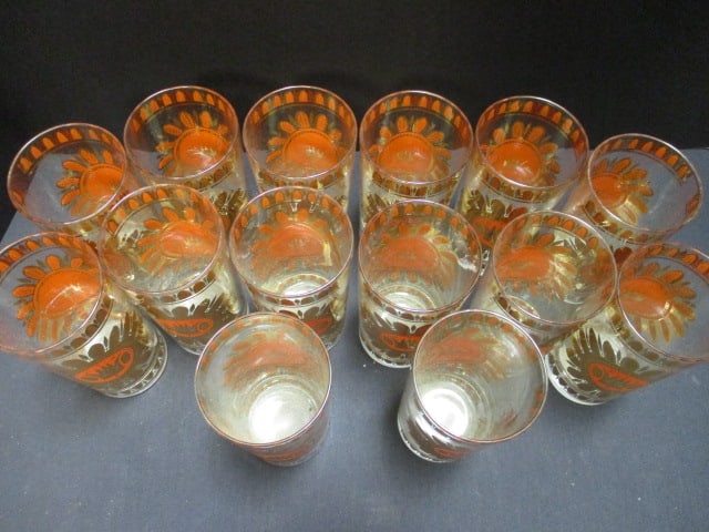 Georges Briard 22Kt Gold Crown Insignia MCM Regalia Tumblers - 2