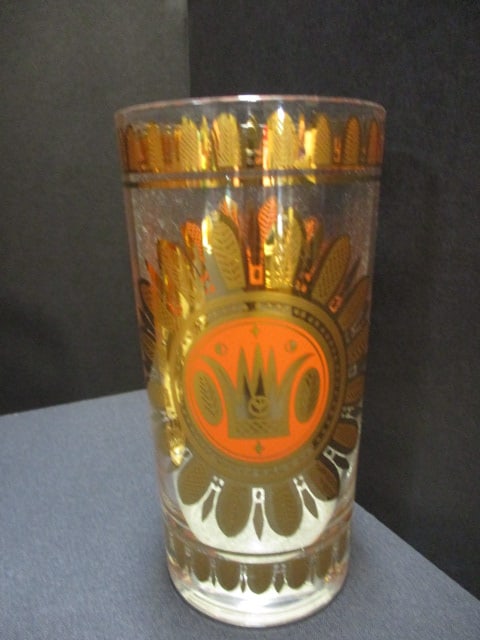 Georges Briard 22Kt Gold Crown Insignia MCM Regalia Tumblers - 3