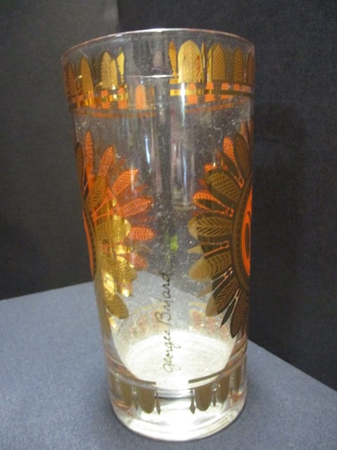 Georges Briard 22Kt Gold Crown Insignia MCM Regalia Tumblers - 4