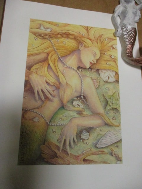 Mermaid Mask, Mermaid Print, & Mermaid Wall Pieces - 3