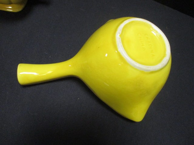 Cardinal China Yellow Pottery Gravy Seperator & Yellow Lidded - 4