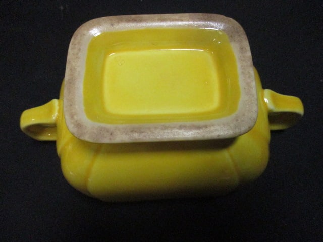 Cardinal China Yellow Pottery Gravy Seperator & Yellow Lidded - 8
