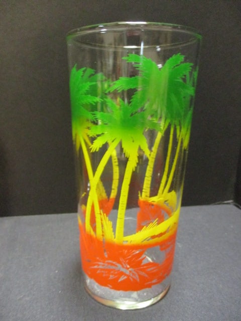 Tom Collins? Glasses w/Palm Tree Design (Lot of 4) - 2