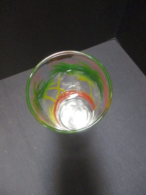 Tom Collins? Glasses w/Palm Tree Design (Lot of 4) - 4