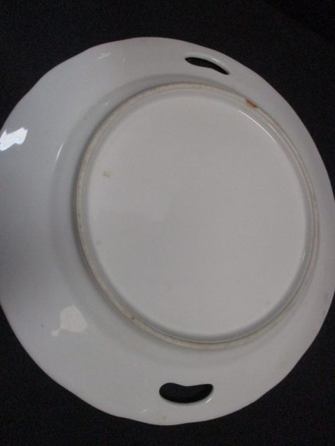 Victorian Style Cake Plate 9 1/2" & Austrian Porcelain Bowl 7" - 10