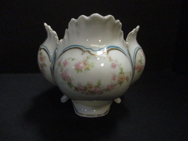 Victorian Style Cake Plate 9 1/2" & Austrian Porcelain Bowl 7" - 3