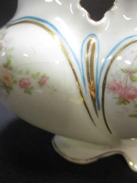 Victorian Style Cake Plate 9 1/2" & Austrian Porcelain Bowl 7" - 5