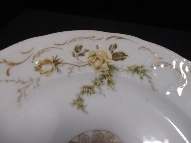 Victorian Style Cake Plate 9 1/2" & Austrian Porcelain Bowl 7" - 9