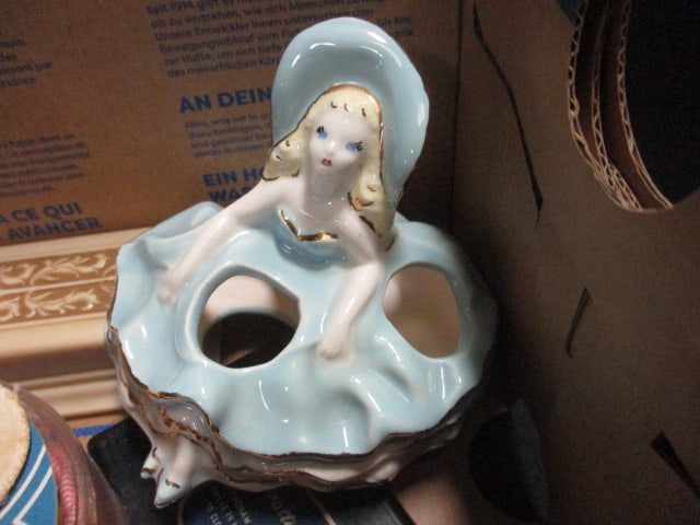 Ceramic Lipstick Holder, Ladies Vtg. Items Grouping - 2