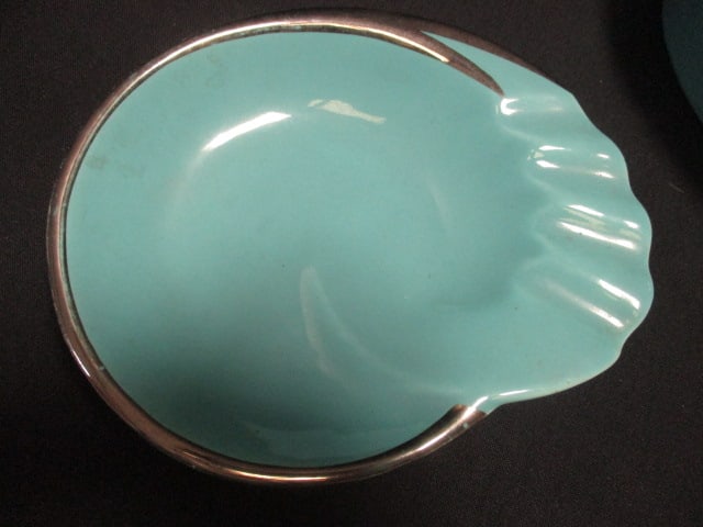 Blue Pottery Vanity Dish & Matching Ashtray - 2