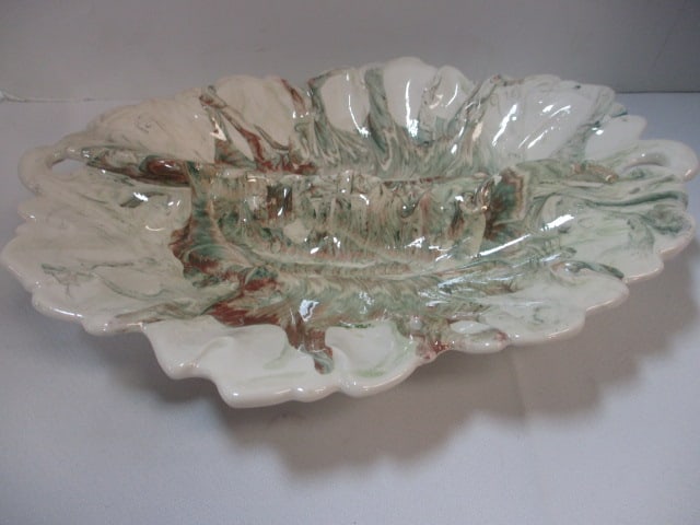 Marbled Ceramic Leaf Shaped Dish (1 of 3)