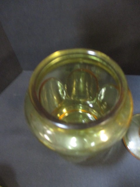 Amber Color Glassware-2 Goblets, Candy Dish - 7