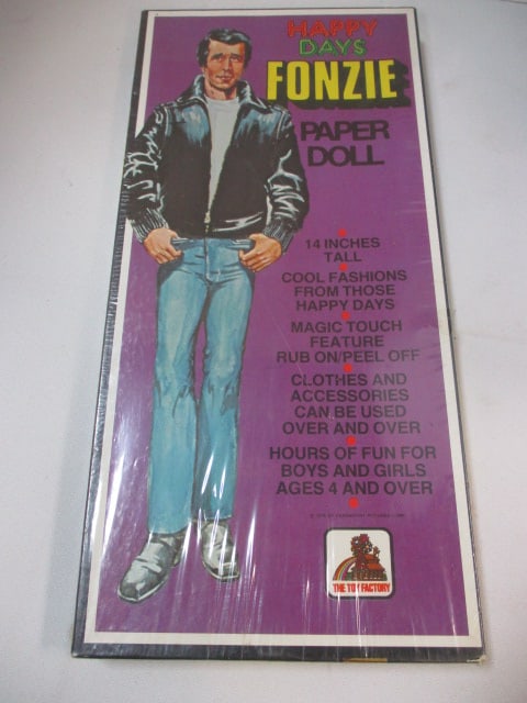 Happy Days Fonzie Paper Doll in original unopened Box: 1976 (The Toy Factory)