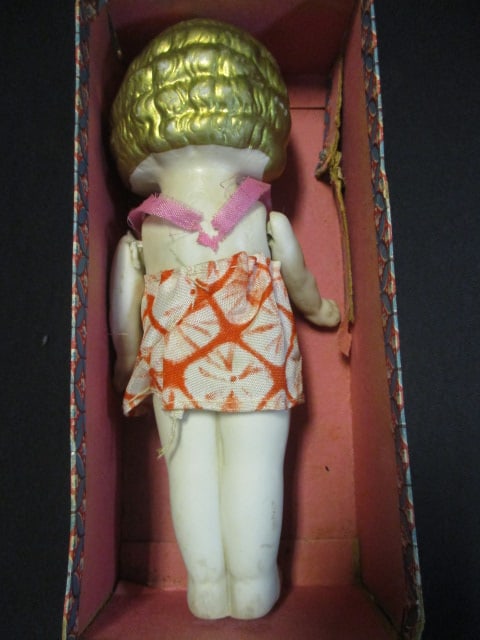 Fuji Brand Japanese Bisque Porcelain Doll in original Box - 4
