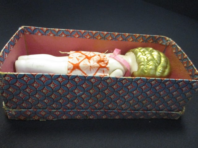 Fuji Brand Japanese Bisque Porcelain Doll in original Box - 5