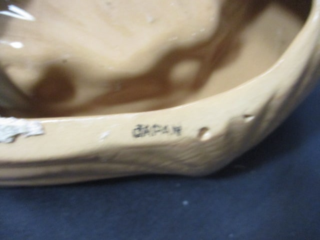 Ceramic Vtg. Dog Ashtray Set w/Holder & Poodle Dish - 10