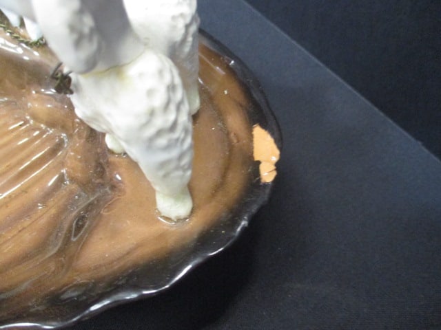 Ceramic Vtg. Dog Ashtray Set w/Holder & Poodle Dish - 8