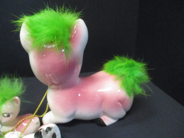 1950's Kitsch Squirrel, Pig, & Rabbit Figurines w/Babies - 3