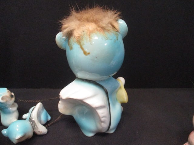 1950's Kitsch Squirrel, Pig, & Rabbit Figurines w/Babies - 5