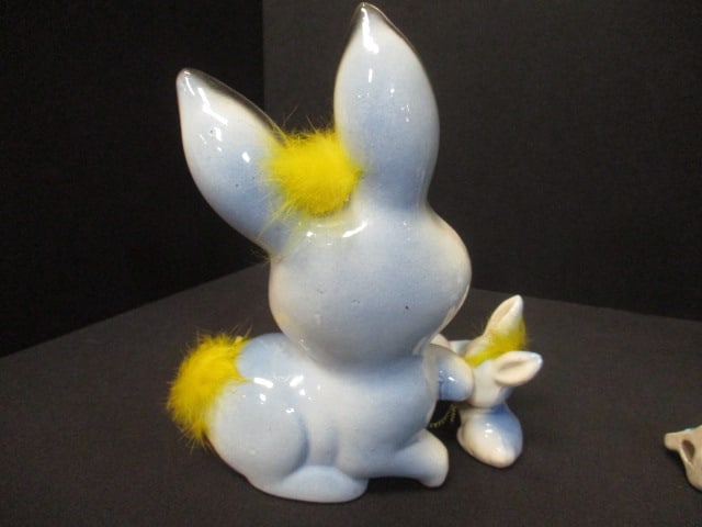 1950's Kitsch Squirrel, Pig, & Rabbit Figurines w/Babies - 7