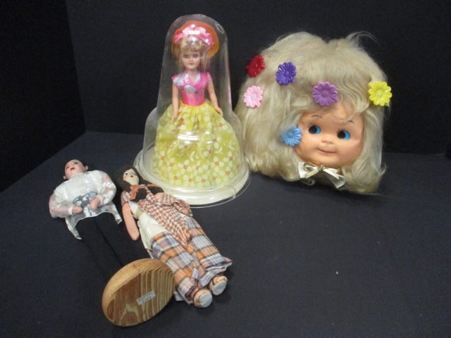 Vintage Phillipine Man Doll 9", Hispanic Lady Doll 9", (1 of 9)