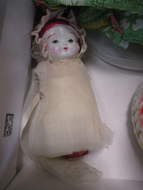 Crochet Toilet Paper Doll Cover 8", Doll w/Crochet Dress 7", - 5