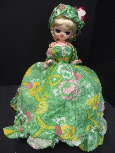 Crochet Toilet Paper Doll Cover 8", Doll w/Crochet Dress 7", - 6