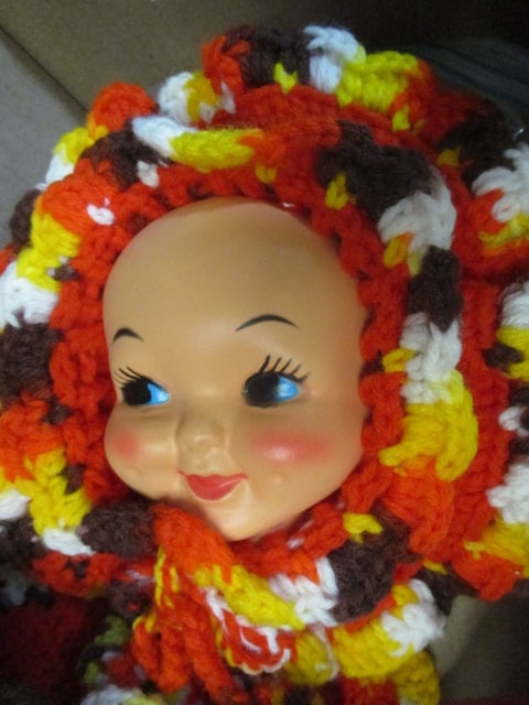 Doll Heads & 3 Crochet Doll Face Pot Holder/Wall Hangings - 3