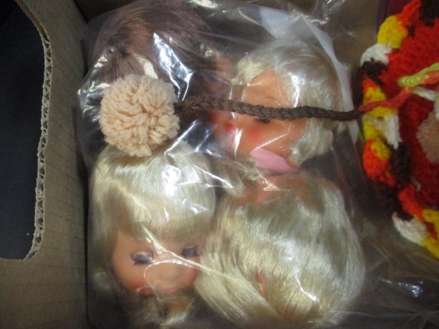 Doll Heads & 3 Crochet Doll Face Pot Holder/Wall Hangings - 5