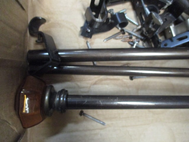 Curtain Rods w/Amber Colored Finials (29" to 48") - 2