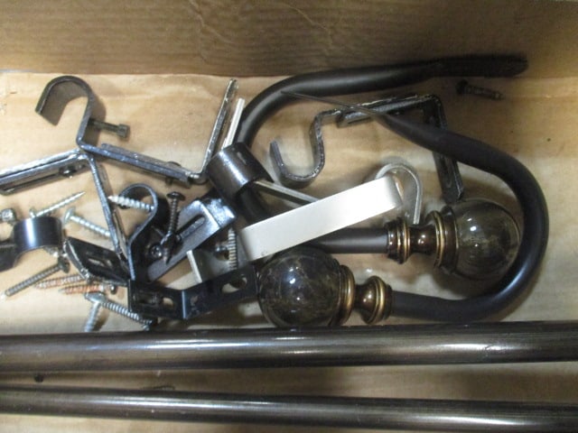 Curtain Rods w/Amber Colored Finials (29" to 48") - 3