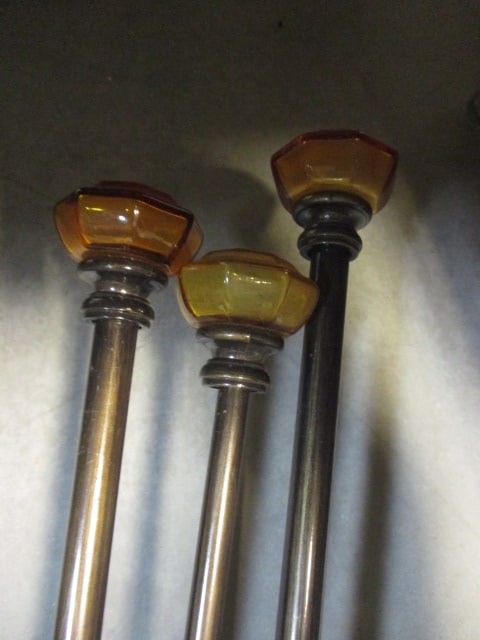 Curtain Rods w/Amber Colored Finials (29" to 48") - 4