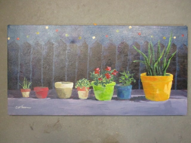 Corbin Signed Wrapped Canvas 'Potted Plants' (1 of 5)