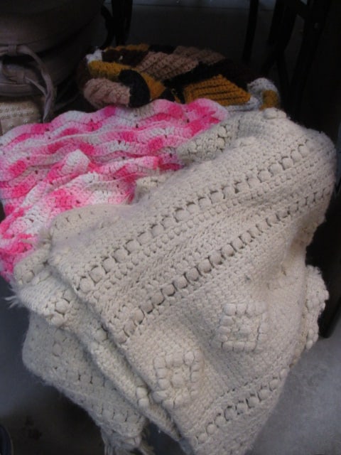 3 Vintage Knit Afghan Blankets (1 of 3)