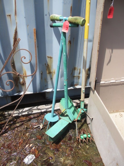 Metal Edgers (2), Weed Remover, Cultivator (Lot of 4): .