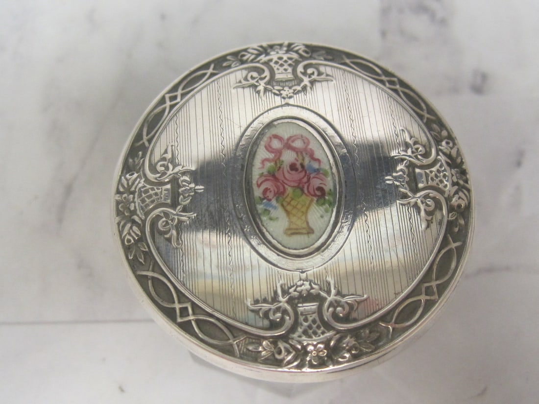 Sterling Silver & Enamel Dresser Jar - 2