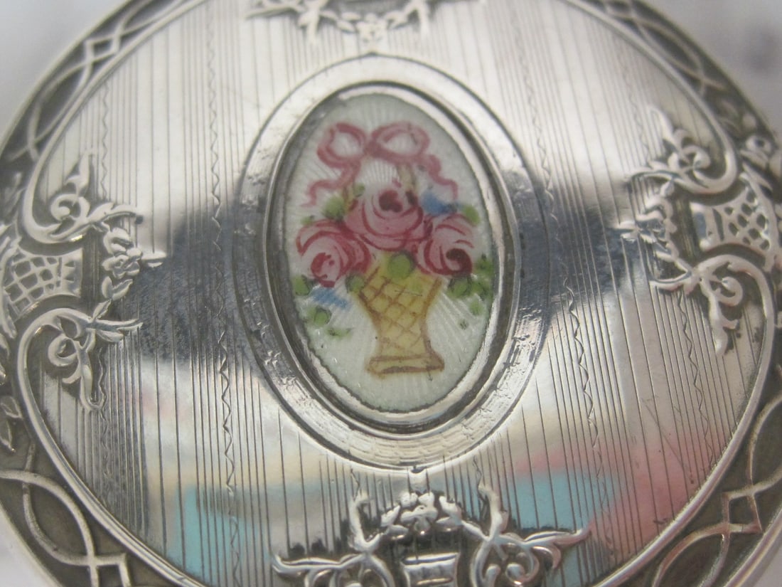 Sterling Silver & Enamel Dresser Jar - 3