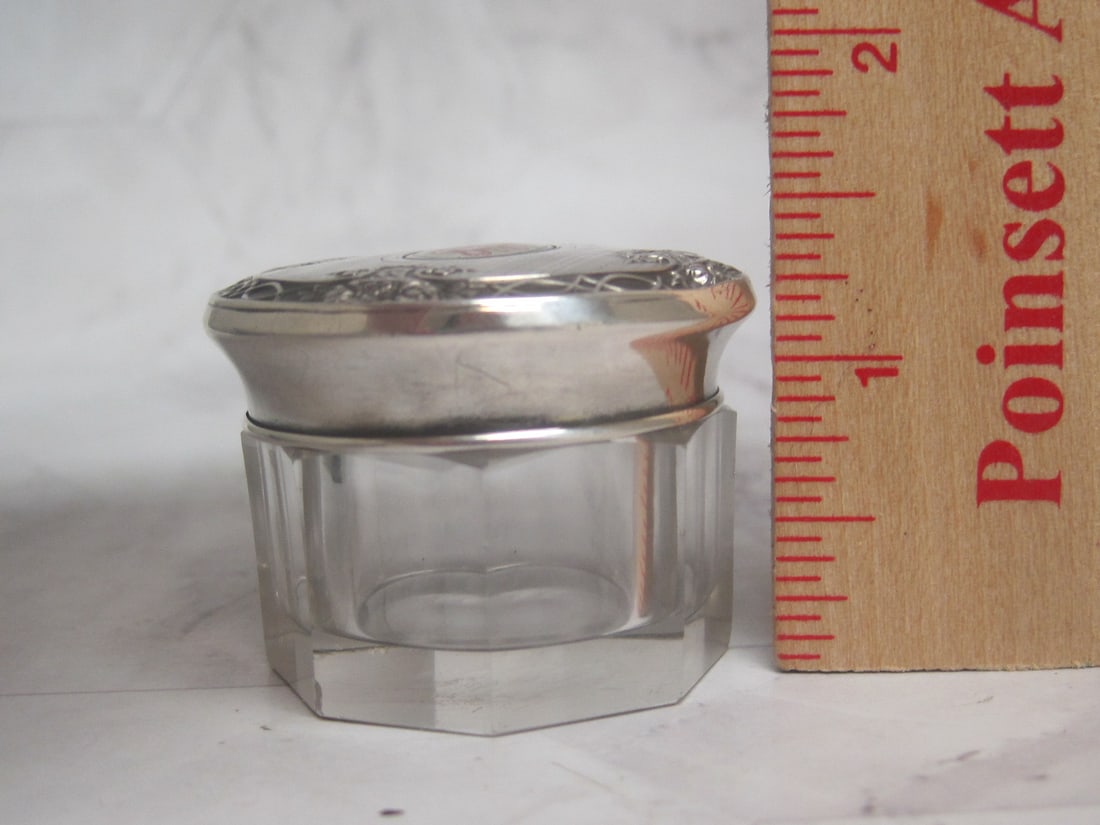 Sterling Silver & Enamel Dresser Jar - 6