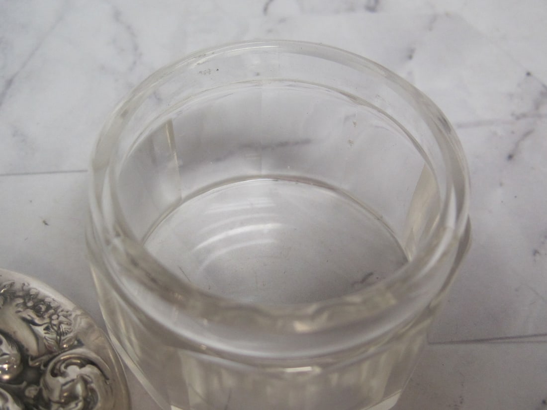 Sterling Silver & Crystal Dresser Jar - 3