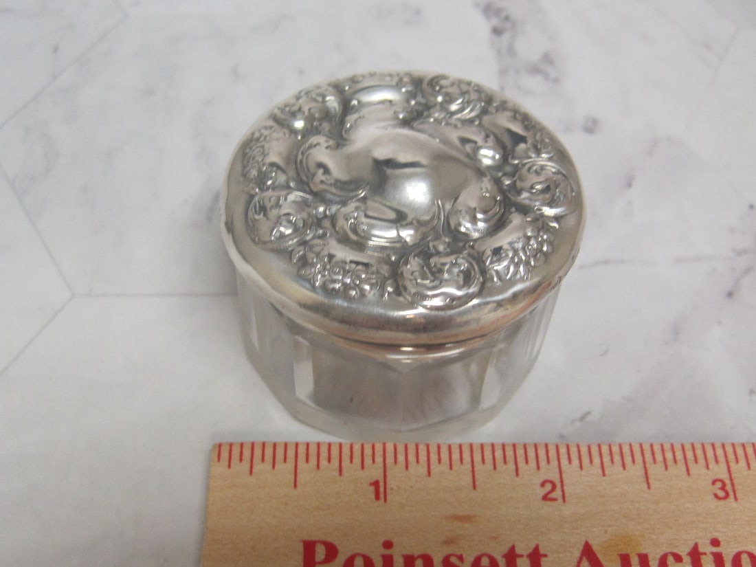 Sterling Silver & Crystal Dresser Jar - 4