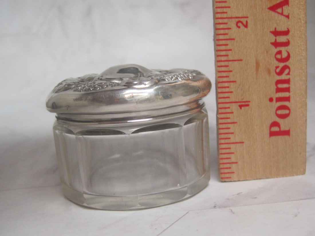 Sterling Silver & Crystal Dresser Jar - 5