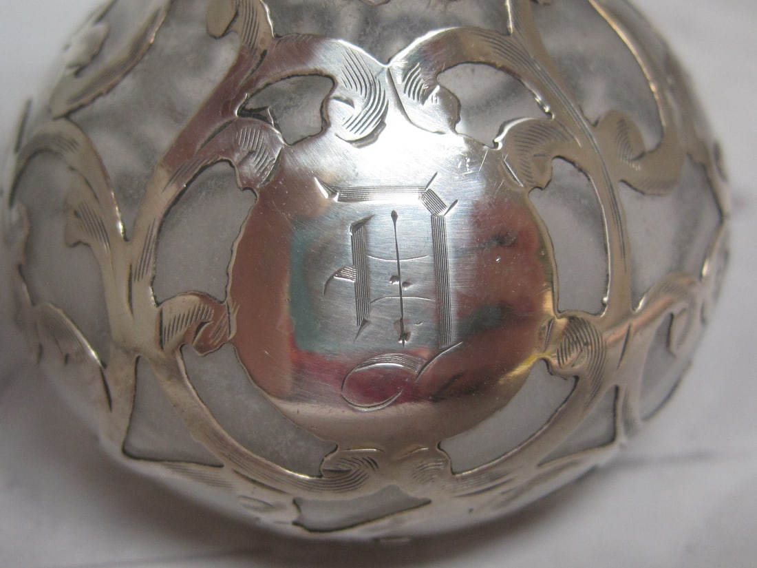 Gorham Antique Silver Overlay Perfume Bottle - 3