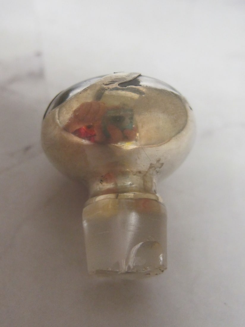Gorham Antique Silver Overlay Perfume Bottle - 6