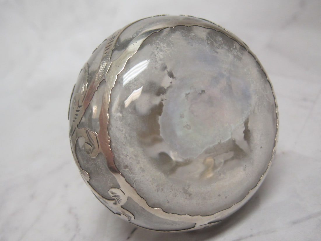 Gorham Antique Silver Overlay Perfume Bottle - 7